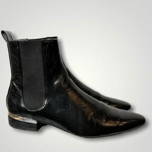 Zara Basic Black Pull On Chelsea Boot Low Block Heel